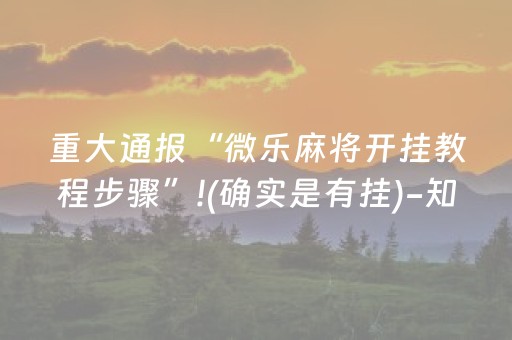 重大通报“微乐麻将开挂教程步骤”!(确实是有挂)-知乎