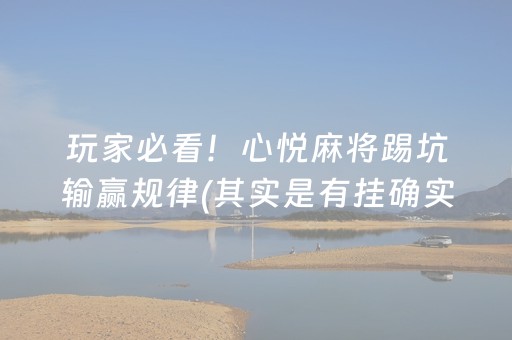 玩家必看！心悦麻将踢坑输赢规律(其实是有挂确实有挂)