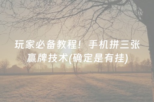 玩家必备教程！手机拼三张赢牌技术(确定是有挂)