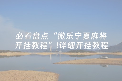 必看盘点“微乐宁夏麻将开挂教程”!详细开挂教程-知乎