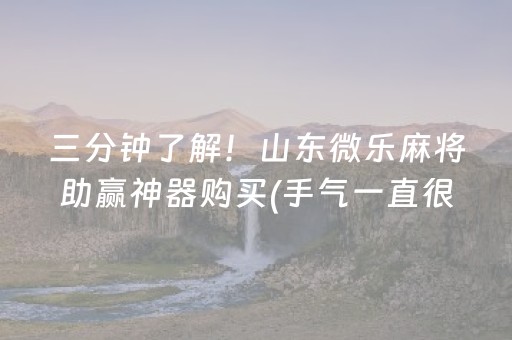 三分钟了解！山东微乐麻将助赢神器购买(手气一直很差)