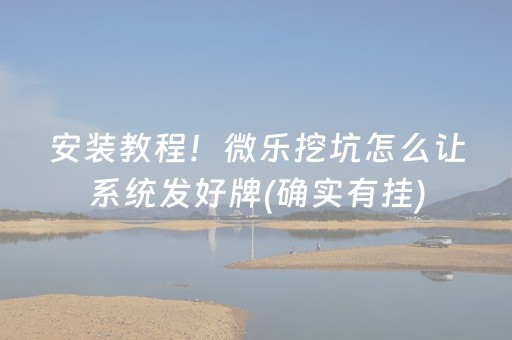 安装教程！微乐挖坑怎么让系统发好牌(确实有挂)