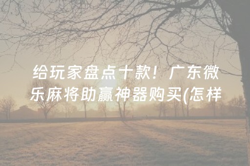 给玩家盘点十款！广东微乐麻将助赢神器购买(怎样才能有好牌)