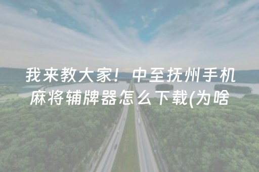 我来教大家！中至抚州手机麻将辅牌器怎么下载(为啥总是输)
