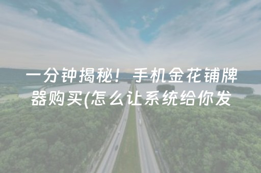 一分钟揭秘！手机金花铺牌器购买(怎么让系统给你发好牌)