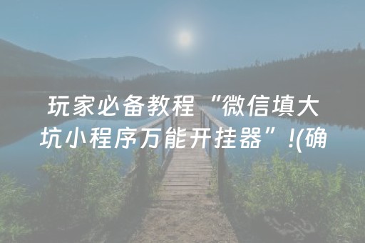 玩家必备教程“微信填大坑小程序万能开挂器”!(确实是有挂)-知乎