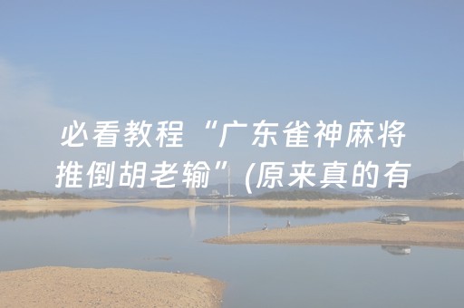 必看教程“广东雀神麻将推倒胡老输”(原来真的有挂)-知乎