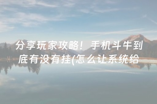 分享玩家攻略！手机斗牛到底有没有挂(怎么让系统给你发好牌)