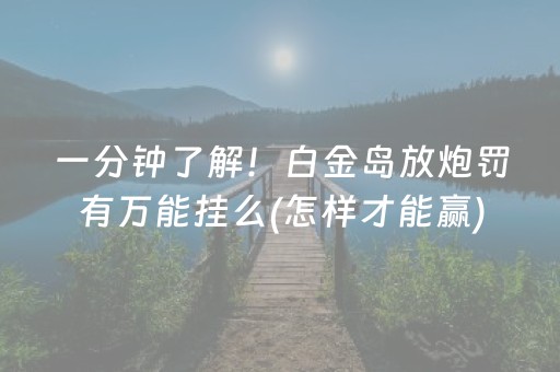 一分钟了解！白金岛放炮罚有万能挂么(怎样才能赢)