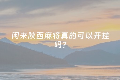 闲来陕西麻将真的可以开挂吗?（闲来陕西麻将做弊器）