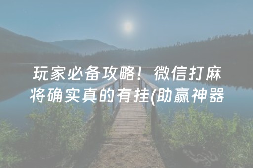 玩家必备攻略！微信打麻将确实真的有挂(助赢神器)