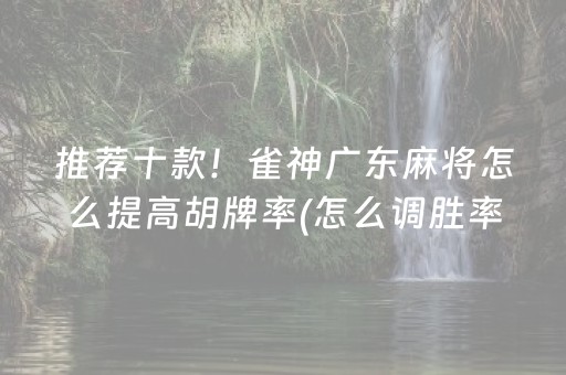推荐十款！雀神广东麻将怎么提高胡牌率(怎么调胜率)