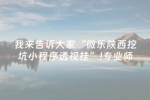 我来告诉大家“微乐陕西挖坑小程序透视挂”!专业师傅带你一起了解（详细教程）-知乎