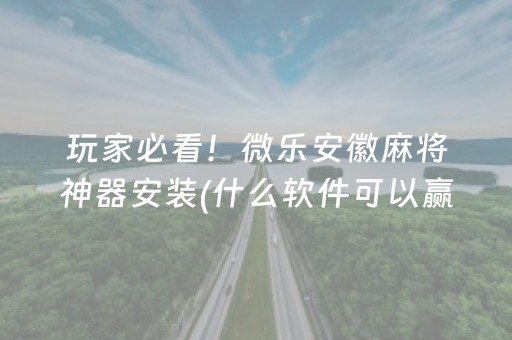 玩家必看！微乐安徽麻将神器安装(什么软件可以赢)