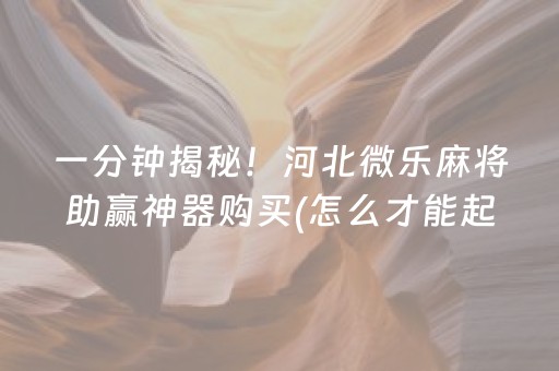 一分钟揭秘！河北微乐麻将助赢神器购买(怎么才能起到好牌)