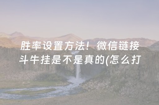 胜率设置方法！微信链接斗牛挂是不是真的(怎么打赢的几率大)