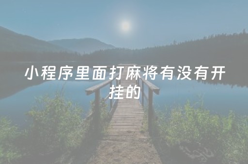 小程序里面打麻将有没有开挂的（小程序麻将能不能开挂）