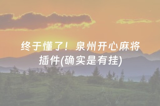 终于懂了！泉州开心麻将插件(确实是有挂)