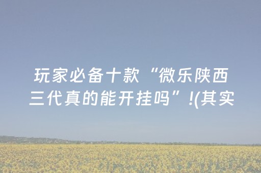 玩家必备十款“微乐陕西三代真的能开挂吗”!(其实确实有挂)-知乎