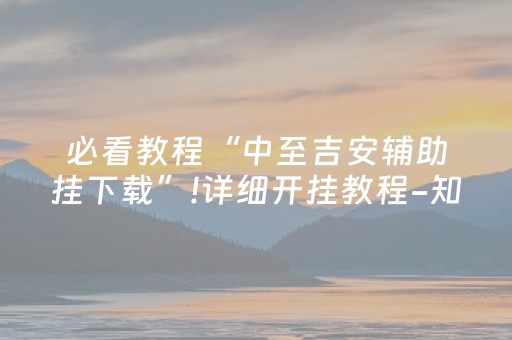 必看教程“中至吉安辅助挂下载”!详细开挂教程-知乎