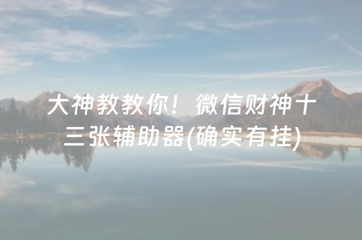 大神教教你！微信财神十三张辅助器(确实有挂)