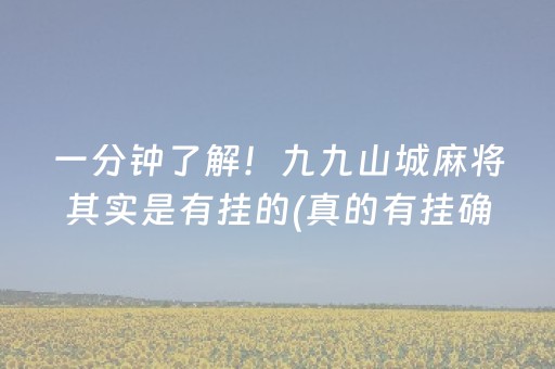 一分钟了解！九九山城麻将其实是有挂的(真的有挂确实有挂)