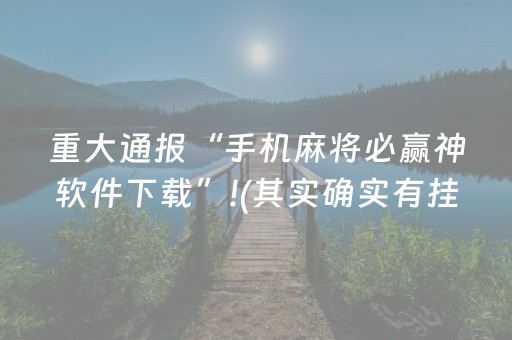 重大通报“手机麻将必赢神软件下载”!(其实确实有挂)-知乎