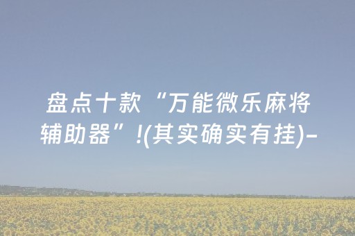 盘点十款“万能微乐麻将辅助器”!(其实确实有挂)-知乎
