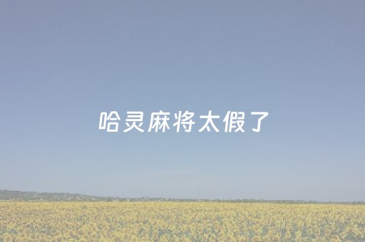 哈灵麻将太假了（哈灵麻将输到怀疑人生）