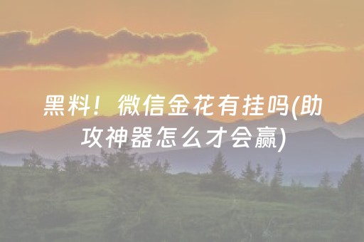 黑料！微信金花有挂吗(助攻神器怎么才会赢)