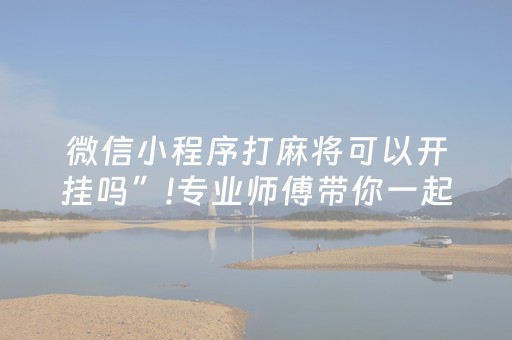 微信小程序打麻将可以开挂吗”!专业师傅带你一起了解（详细教程）-知乎