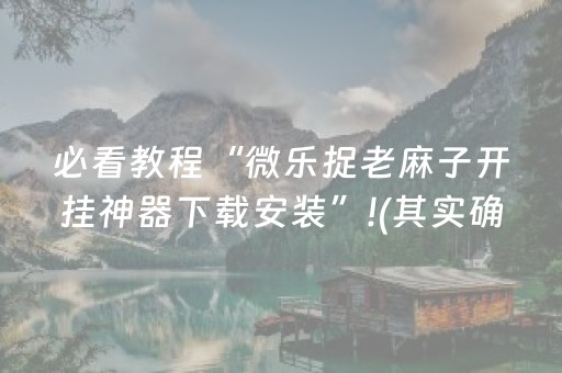 必看教程“微乐捉老麻子开挂神器下载安装”!(其实确实有挂)-知乎