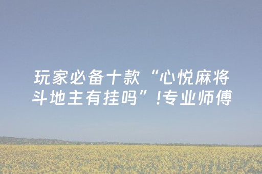 玩家必备十款“心悦麻将斗地主有挂吗”!专业师傅带你一起了解（详细教程）-知乎