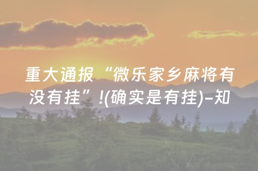 重大通报“微乐家乡麻将有没有挂”!(确实是有挂)-知乎