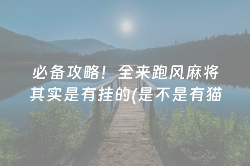 必备攻略！全来跑风麻将其实是有挂的(是不是有猫腻)