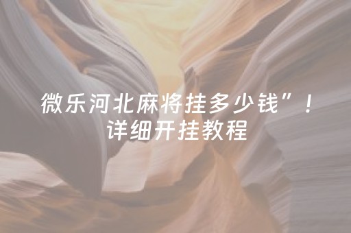 微乐河北麻将挂多少钱”！详细开挂教程（确实真的有挂)-知乎