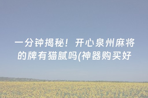 一分钟揭秘！开心泉州麻将的牌有猫腻吗(神器购买好牌规律)