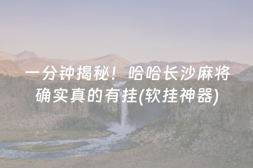 一分钟揭秘！哈哈长沙麻将确实真的有挂(软挂神器)