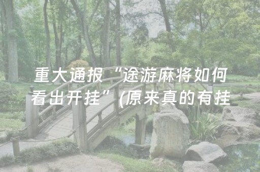 重大通报“途游麻将如何看出开挂”(原来真的有挂)-知乎