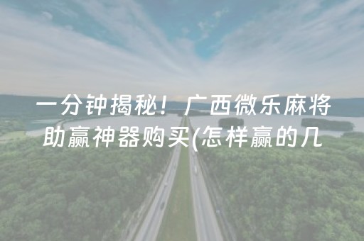 一分钟揭秘！广西微乐麻将助赢神器购买(怎样赢的几率大)