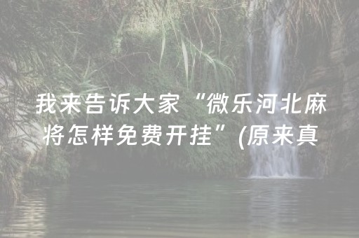 我来告诉大家“微乐河北麻将怎样免费开挂”(原来真的有挂)-知乎
