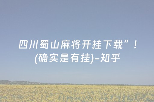 四川蜀山麻将开挂下载”!(确实是有挂)-知乎