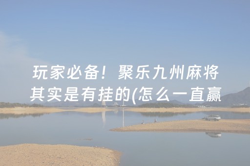 玩家必备！聚乐九州麻将其实是有挂的(怎么一直赢)