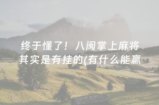 终于懂了！八闽掌上麻将其实是有挂的(有什么能赢的方法)