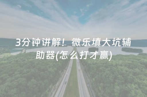 3分钟讲解！微乐填大坑辅助器(怎么打才赢)