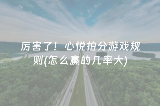 厉害了！心悦拍分游戏规则(怎么赢的几率大)
