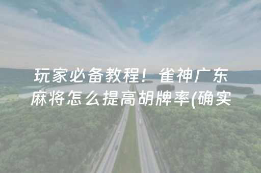 玩家必备教程！雀神广东麻将怎么提高胡牌率(确实真有挂)