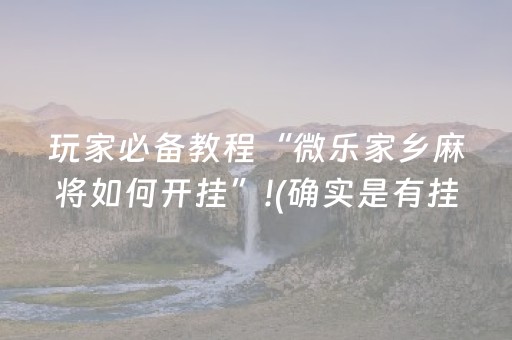 玩家必备教程“微乐家乡麻将如何开挂”!(确实是有挂)-知乎