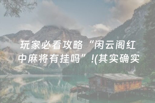 玩家必看攻略“闲云阁红中麻将有挂吗”!(其实确实有挂)-知乎