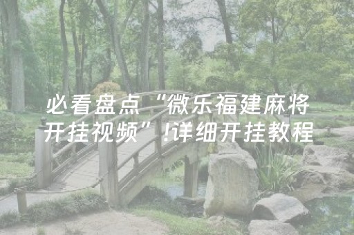 必看盘点“微乐福建麻将开挂视频”!详细开挂教程-知乎